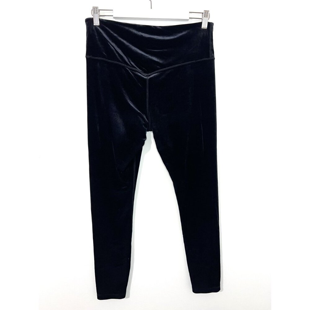 Athleta Black Elevation Velvet Tights Skinny Pants Leggings Size L - Picture 4 of 6